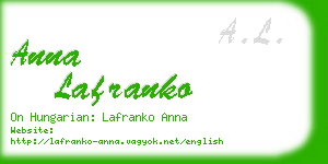 anna lafranko business card